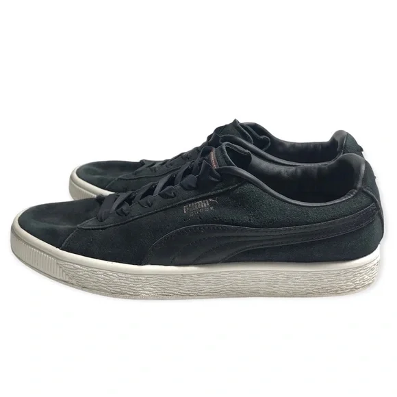 Puma Shoes Puma Retro Black Suede Slip On No Tie Lace Up